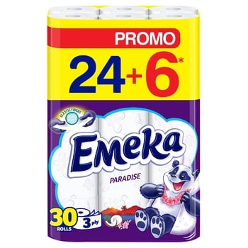 Emeka Paradise 3-ply Toilet Paper 24+6pcs - buy, prices for METRO - photo 1