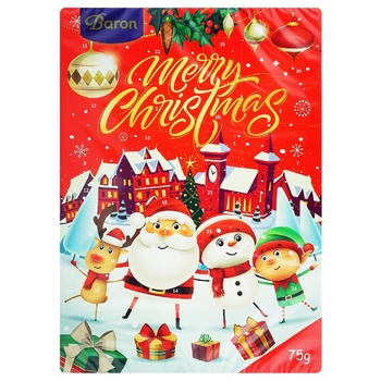 Baron Merry Christmas Advent Calendar 75g - buy, prices for Auchan - photo 1