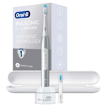 Oral-B Pulsonic Slim Luxe 4500 Electric Sonic Toothbrush + Case Silver - buy, prices for METRO - photo 1