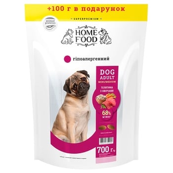 Корм для собак Home Food Adult Mini/Medium Гипоаллергенная телятина с овощами 700г - купить, цены на Восторг - фото 1