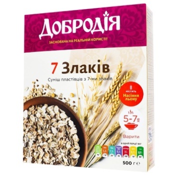 Суміш пластівців Добродія 7 злаків 500г