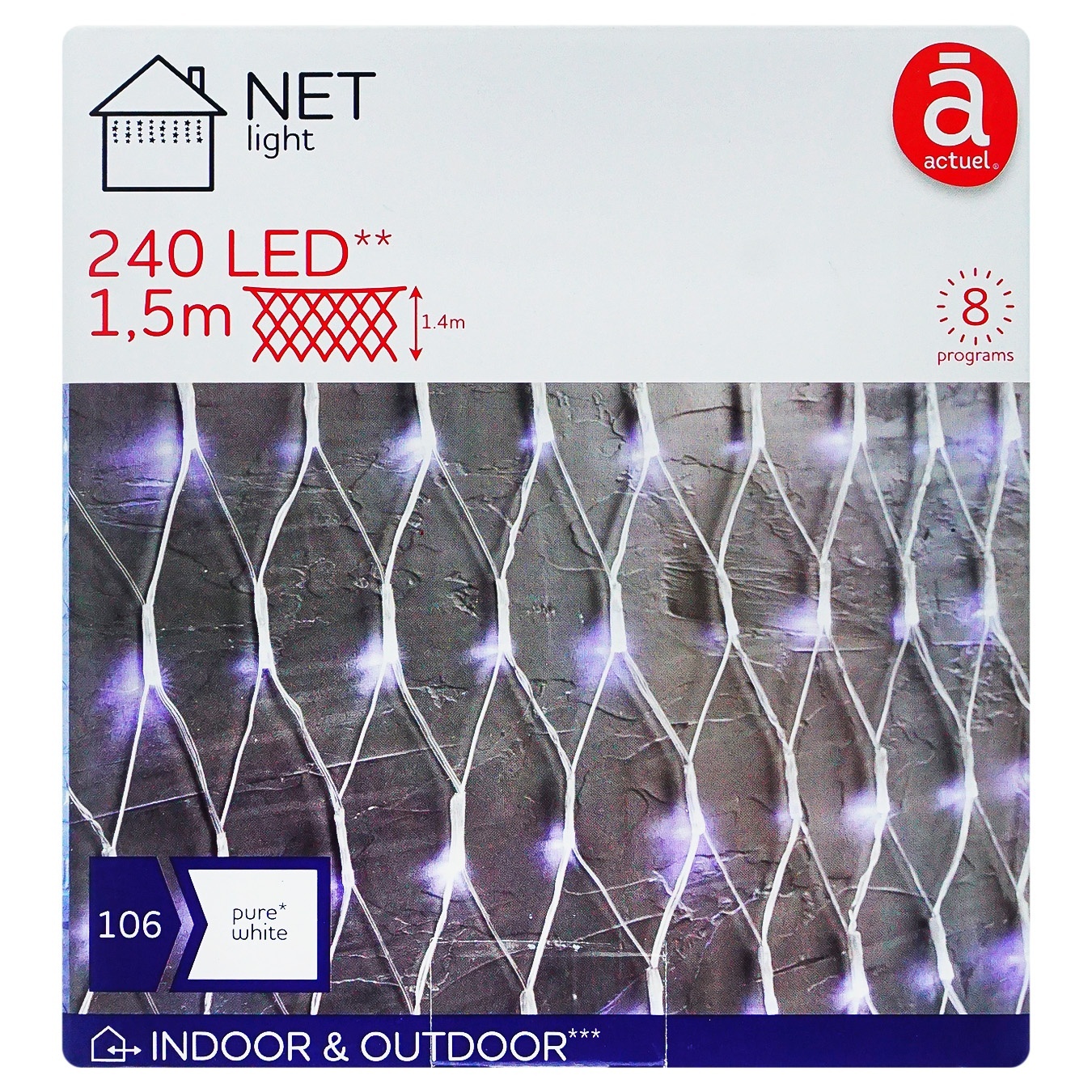 

Гирлянда Actuel Сетка 240 LED 8 программ 1,5*1,4м