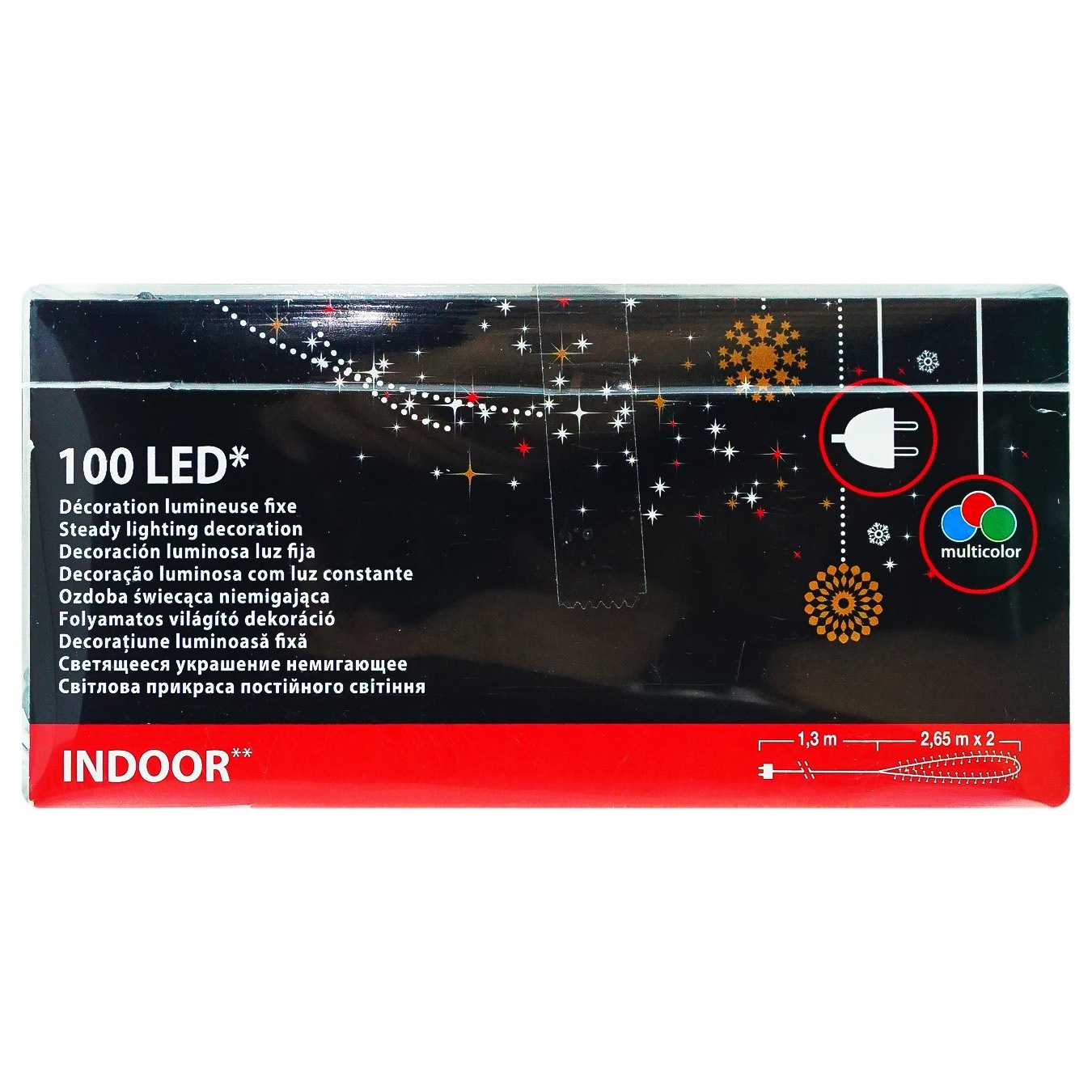 

Гирлянда 100 LED разноцветная 3,95м