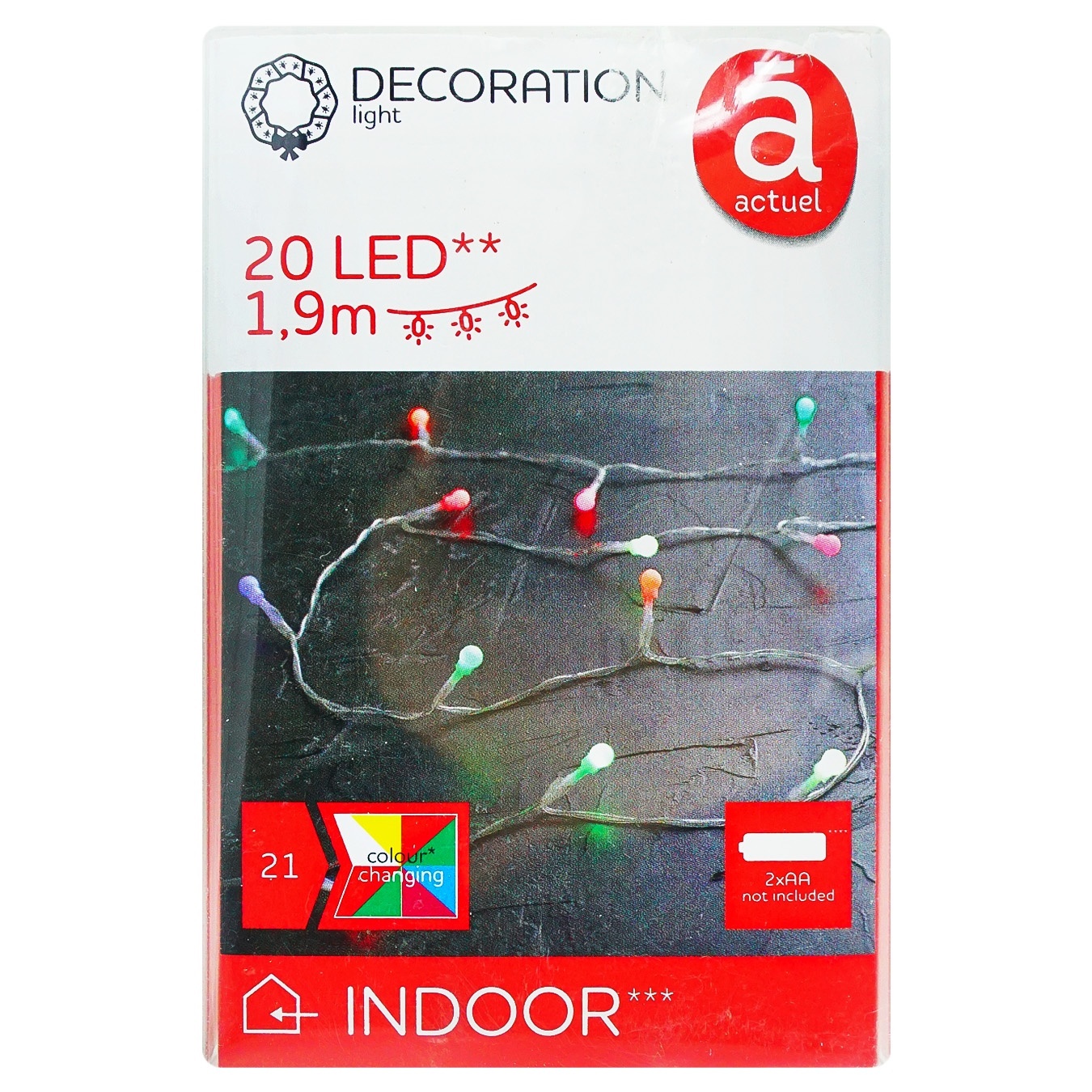 

Гирлянда Actuel 20 LED разноцветная 2,2м