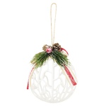 Прикраса Столяр Куля з декором біла HFF2029W 8см