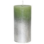 Cylinder Green-silver Candle