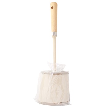 Toilet Brush with Wooden Handle + Plastic Glass 47x13cm - buy, prices for Tavria V - photo 1