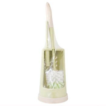 Bamboo Plastic Toilet Brush + Glass