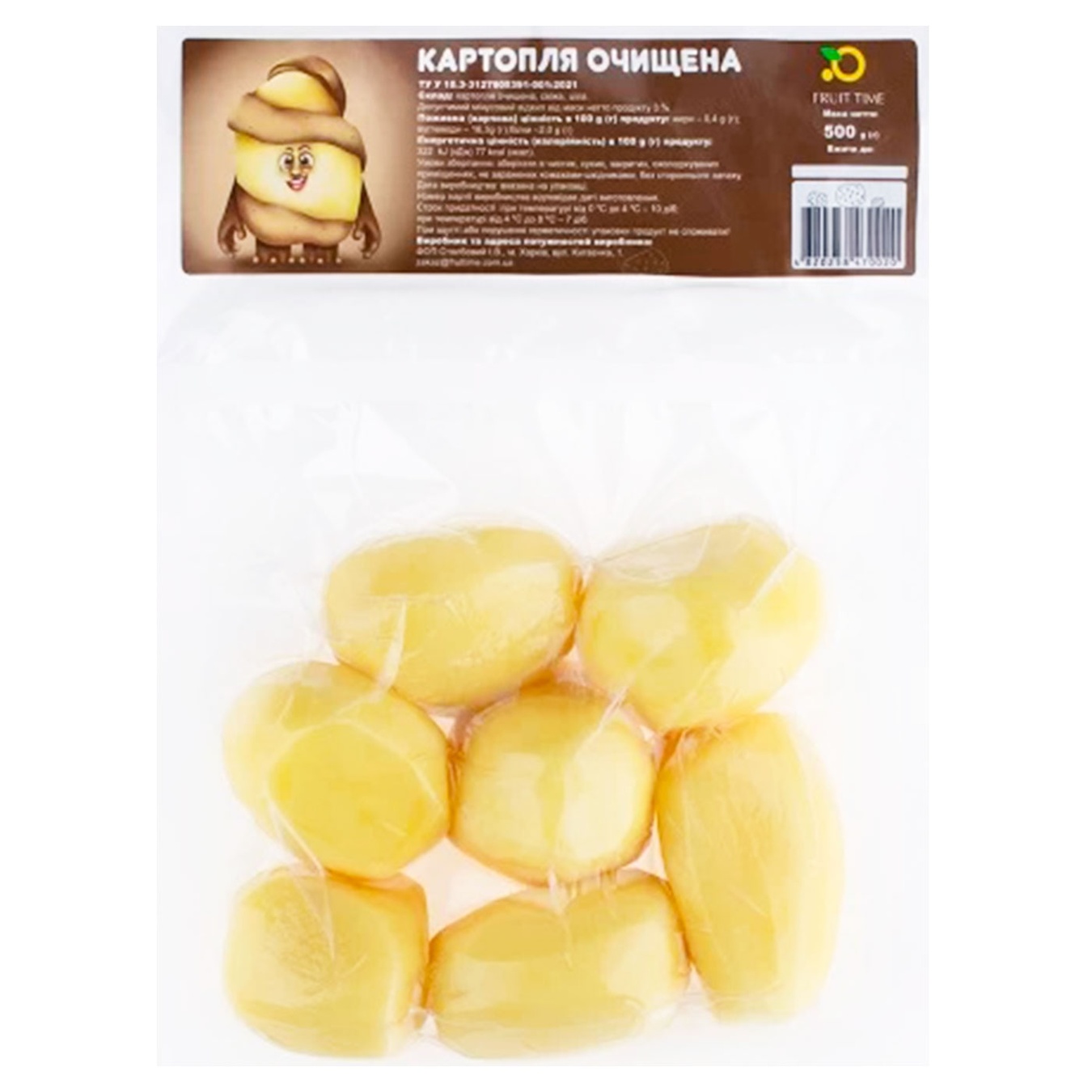 

Картопля чищена 500г Фрут Тайм в/у