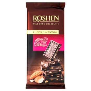 Шоколад чорний Roshen з подрібненим мигдалем 85г - купити, ціни на - фото 2