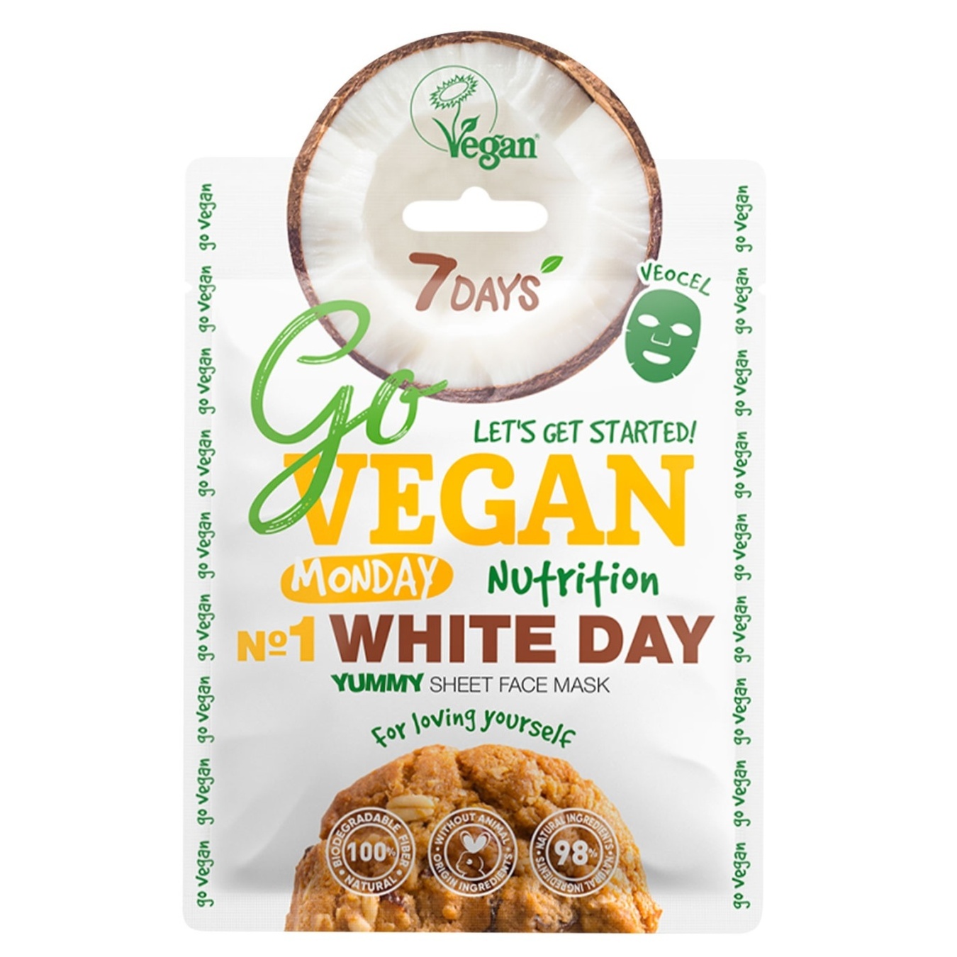 

Маска для лица 7Days Vegan Monday White Day тканевая питательная 25г