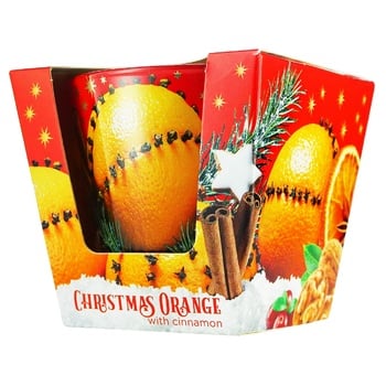 Свеча Bartek Christmas Orange в стекле 115г - купить, цены на Auchan - фото 1