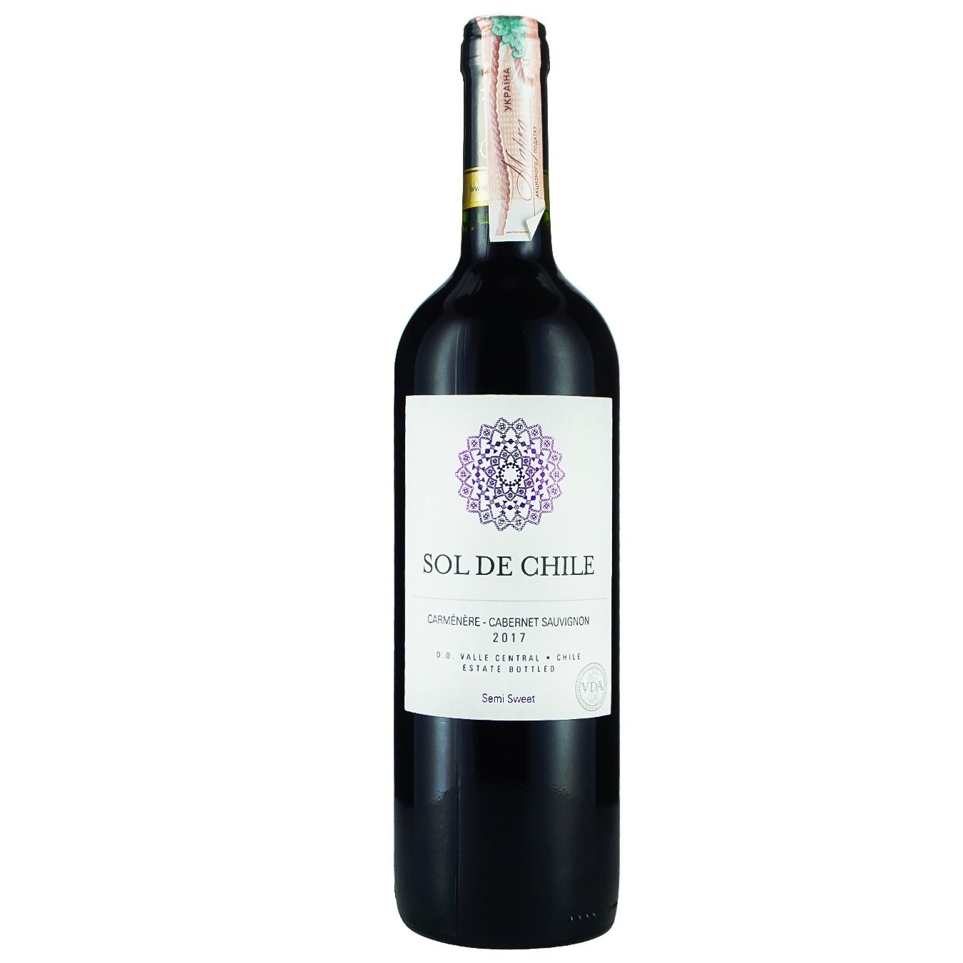 

Вино Sol De Chile Carmenere-Cabernet Sauvignon красное полусладкое 11,5% 0,75л