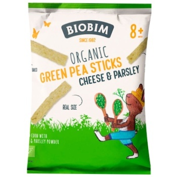 Biobim Organic Green Peas Children's Snack with Cheese and Parsley 25g - buy, prices for Vostorg - photo 1