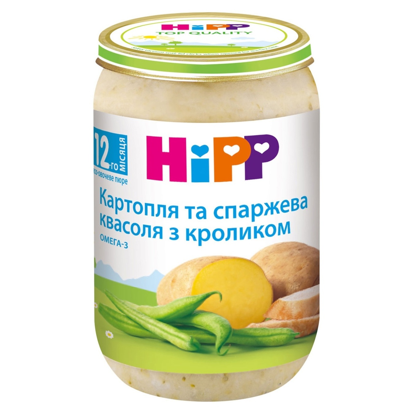 

Пюре Hipp Картофель и спаржевая фасоль с кроликом из 12-ти месяцев 220г