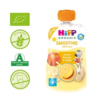 Hipp Hippis Smoothies for Children From 12 Months Peach with Apple and Banana 120g - buy, prices for METRO - photo 2