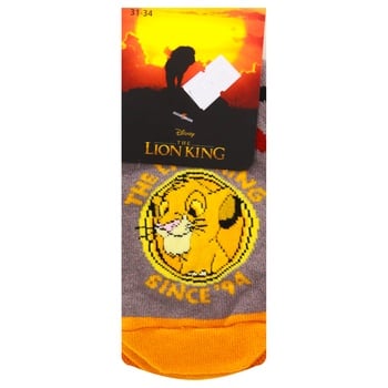 Disney Lion King Children's Socks s.31-34 Grey-Orange - buy, prices for - photo 1