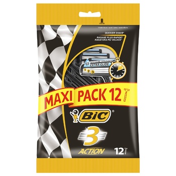 BIC Action Disposable Man's Machine on 3 Blades 12pcs - buy, prices for Auchan - photo 1