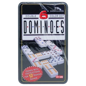 Игра настольная Домино в металлической коробке 19,5х11,5х3см - купить, цены на КОСМОС - фото 1