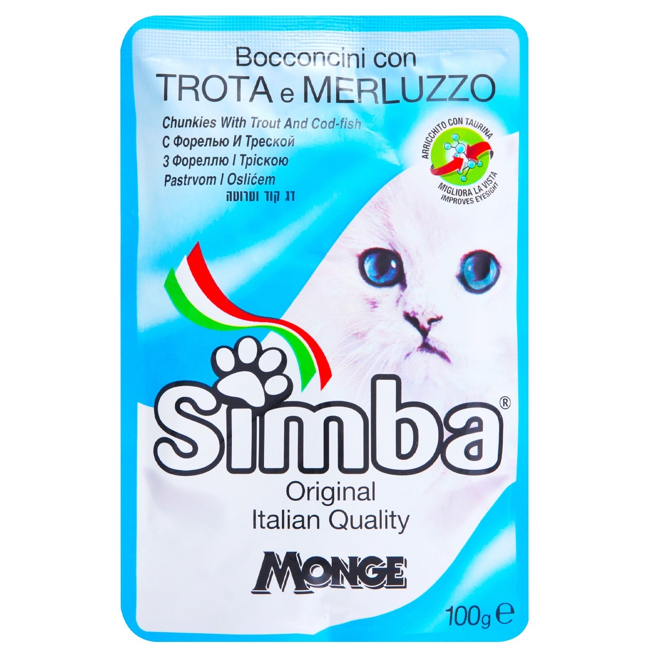 

Корм Simba кусочки форели с треской для кошек 100г