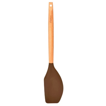 Fissman Chef's Tools Silicone Scapula with Wooden Handle 31.5cm - buy, prices for Vostorg - photo 1