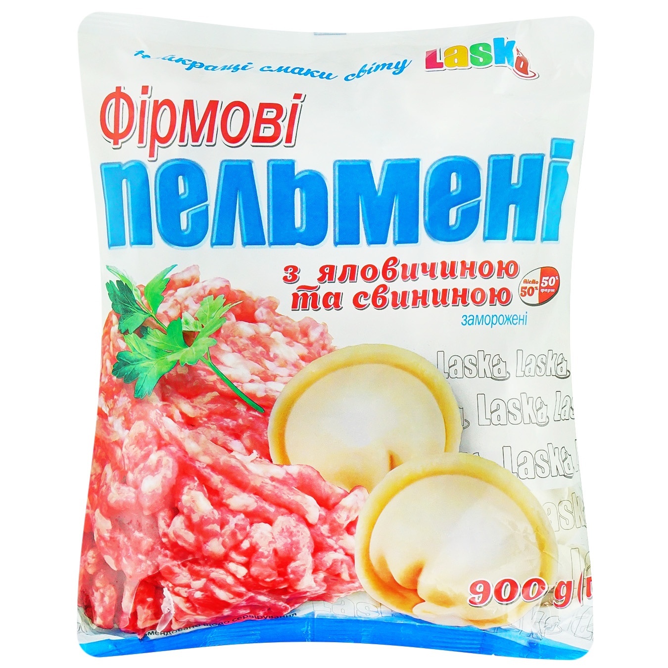 

Пельмени Laska Фирменные с говядиной и свининой 900г
