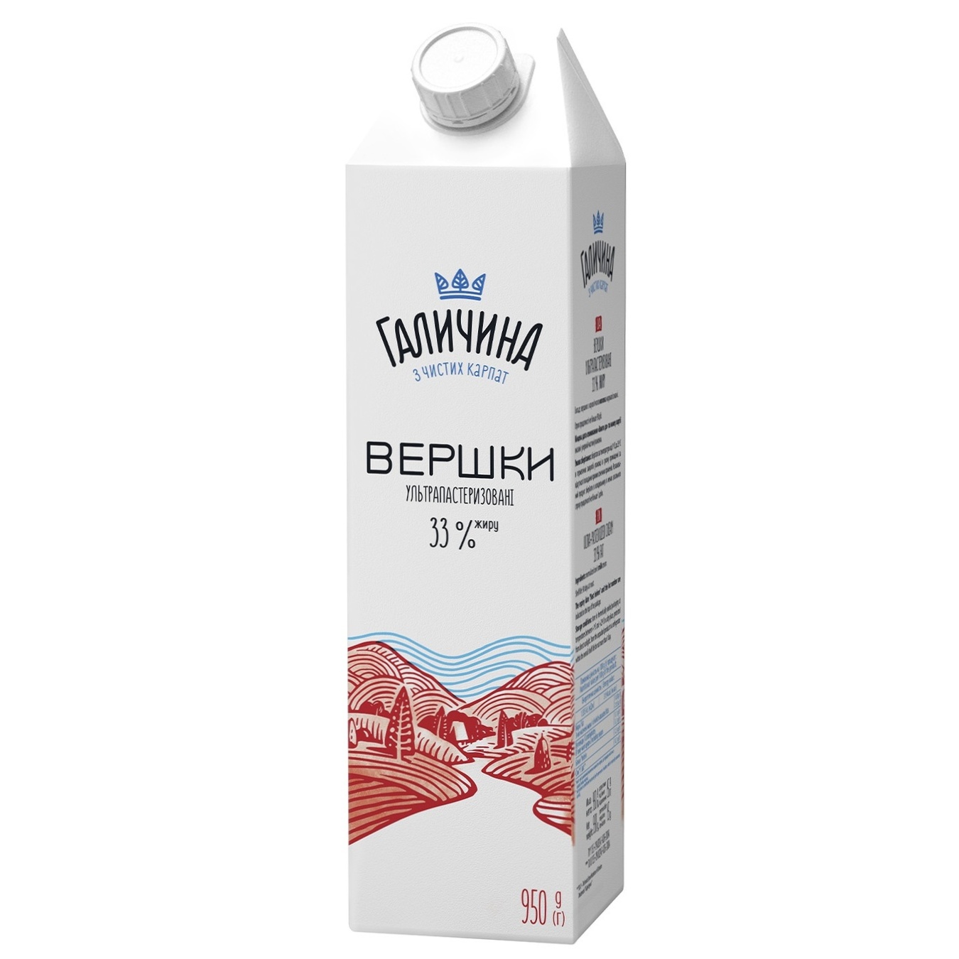 

Сливки Галичина 33% 950г