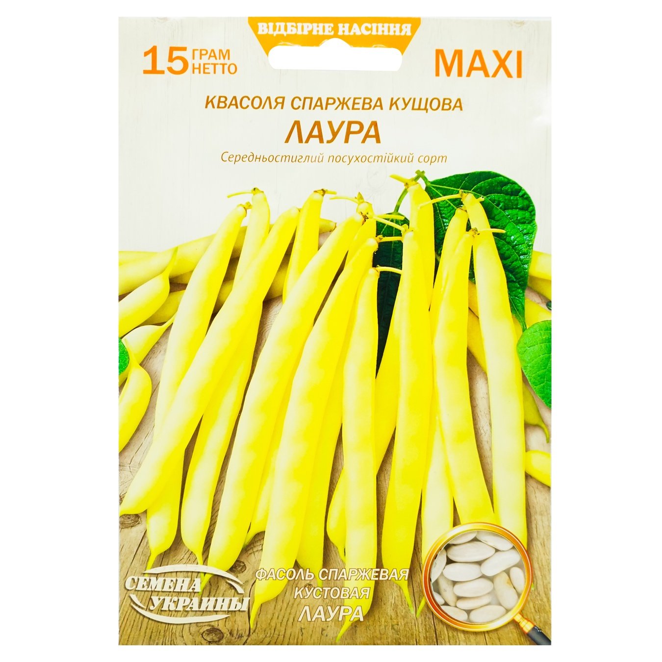 

Семена Семена Украины Maxi Салат Фасоль Кустовая Лаура 15г