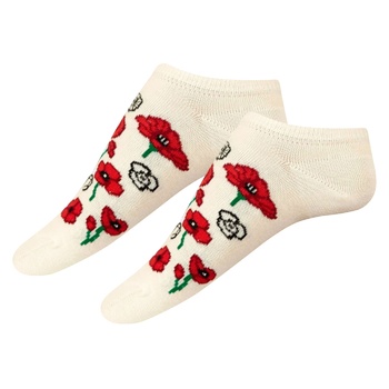 V&T Poppies Light Milky Women's Socks 23-25s - buy, prices for - photo 1