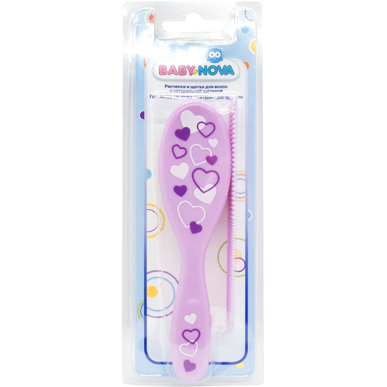 

Расческа Baby-Nova с щеткой из натуральной щетины для девушек