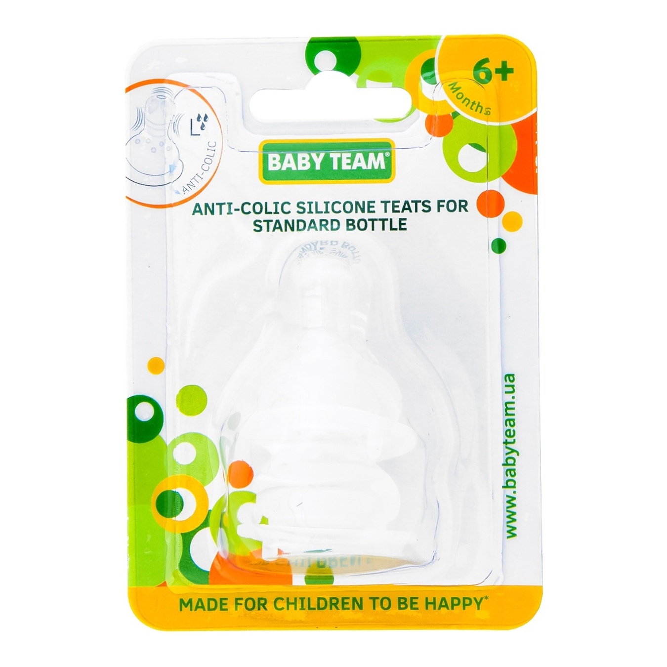 

Соска Baby Team силиконовая классическая 6мес+ 2шт