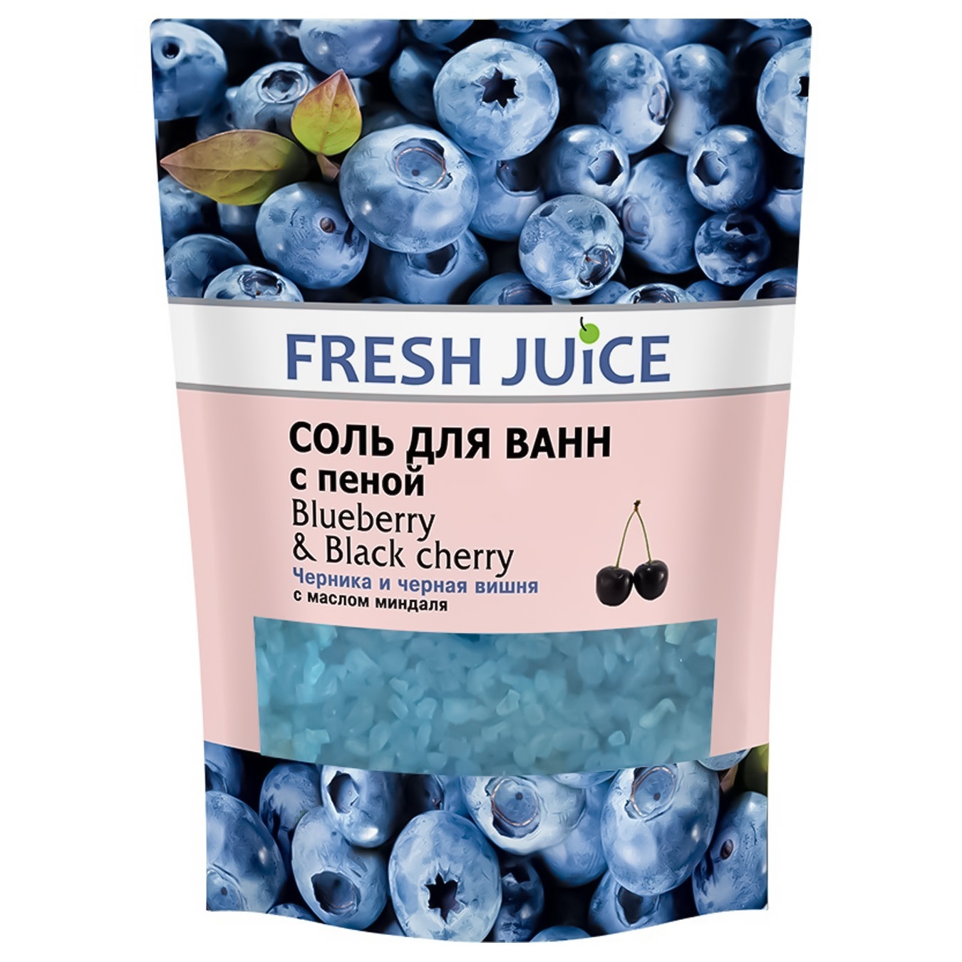 

Соль для ванн Fresh Juice Blueberry & Black Cherry с пеной 500г