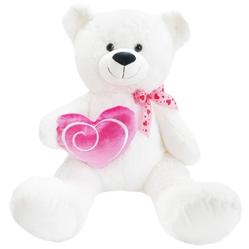 One Two Fun Valentine White Bear Soft Toy 50cm