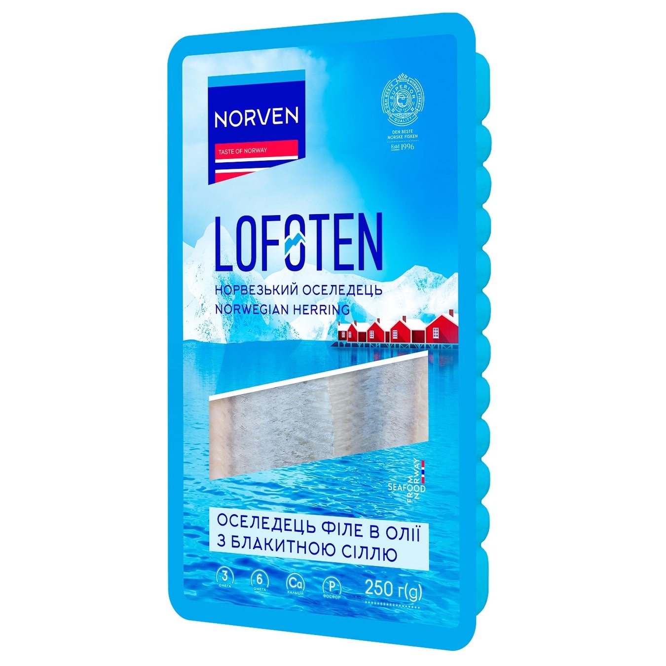 

Сельдь Norven Lofoten филе в масле с голубой солью 250г