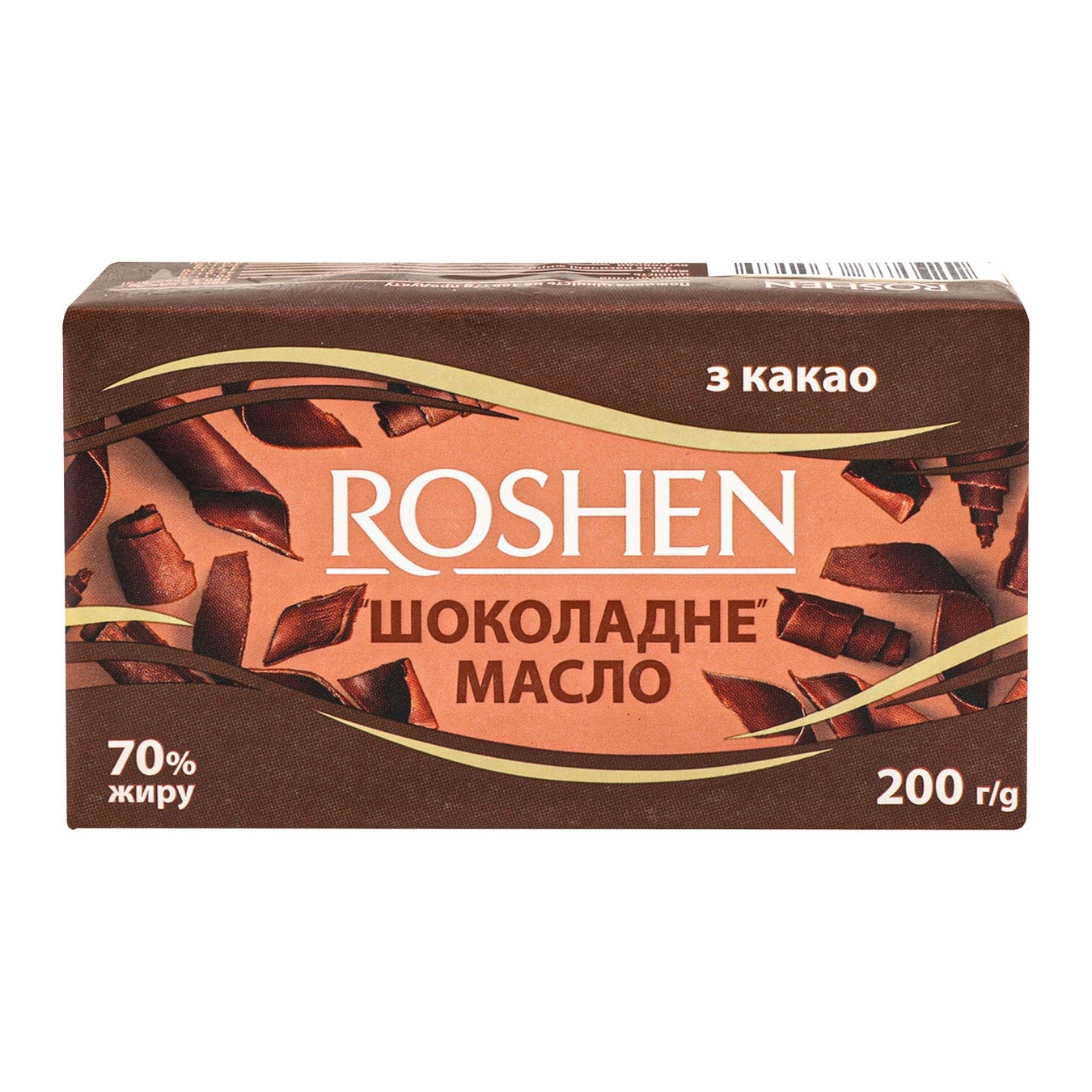 

Масло Roshen Шоколадное сладкосливочное с какао 70% 200г