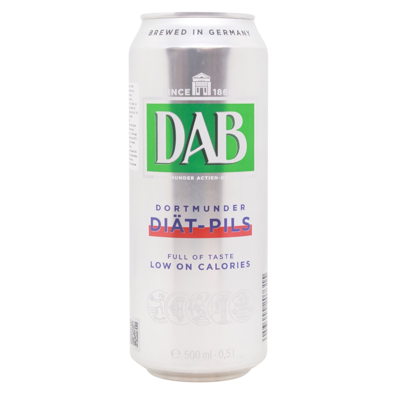

Пиво DAB Diet-Pils светлое фильтрованное железная банка 4,9% 0,5л