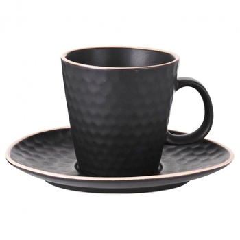 Excellent Houseware Cup with Saucer Black Ceramic 220ml - buy, prices for Auchan - photo 1