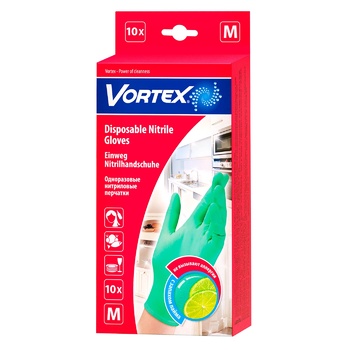 Vortex Disposable Nitrile Gloves with Smell of Lime M 10pcs - buy, prices for Vostorg - photo 5