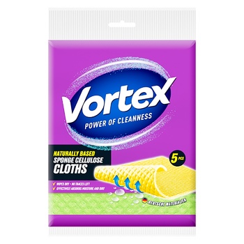 Салфетки Vortex для уборки губчатые 5шт - купить, цены на - фото 3