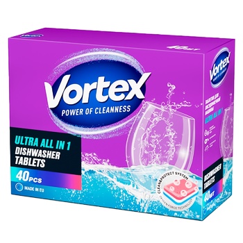 Vortex All in 1 Dishwasher Tablets 40pcs - buy, prices for MegaMarket - photo 3