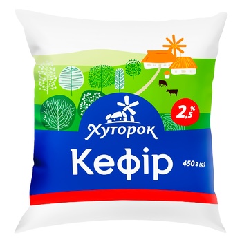 Кефир Хуторок 2.5% 450г - купить, цены на Таврия В - фото 1