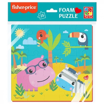 Пазлы Fisher Price Бегемот и зебра мягкие 22*23см - купить, цены на ЕКО Маркет - фото 1