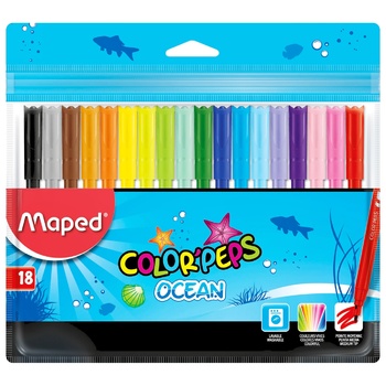 Фломастеры Maped Color Peps Ocean 18 цветов - купить, цены на Таврия В - фото 1
