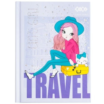 Блокнот ZiBi Cute Girl А6 клетка фиолетовая 64л - купить, цены на КОСМОС - фото 1