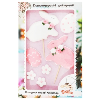 Dobryk Bunny with Flowers Confectionery Decorations - buy, prices for METRO - photo 1