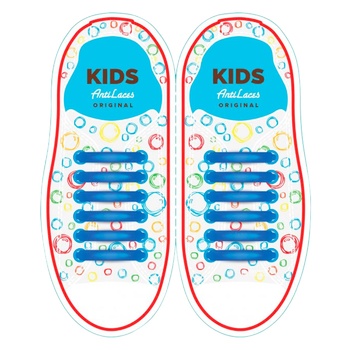 AntiLaces Kids Silicone Blue Anti-Laces 12pcs 38mm