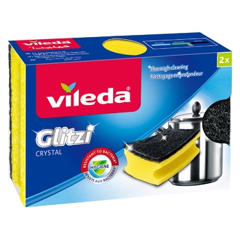 Vileda Glitzi Crystal Scouring Sponges 2pcs