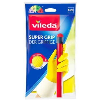 Рукавички господарські Vileda Super Grip M/8 - купити, ціни на ULTRAMARKET - фото 1