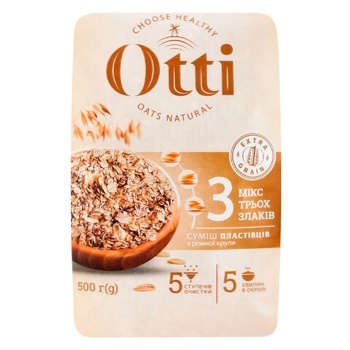 Оtti 3 Cereals Mix Instant Oat Flakes from Chopped Cereals 500g - buy, prices for Tavria V - photo 1