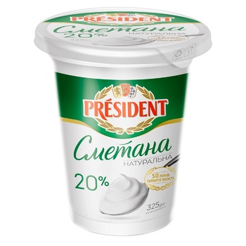 President Sour Сream 20% 325g - buy, prices for Auchan - photo 1